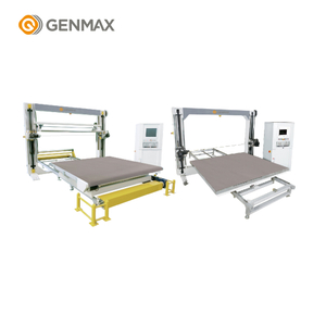 CNC04-M&CNC04-2A Máquina cortadora de esponjas (cuchillo horizontal y plato giratorio manual) y máquina cortadora de esponjas (cuchillo horizontal y plato giratorio automático) 
